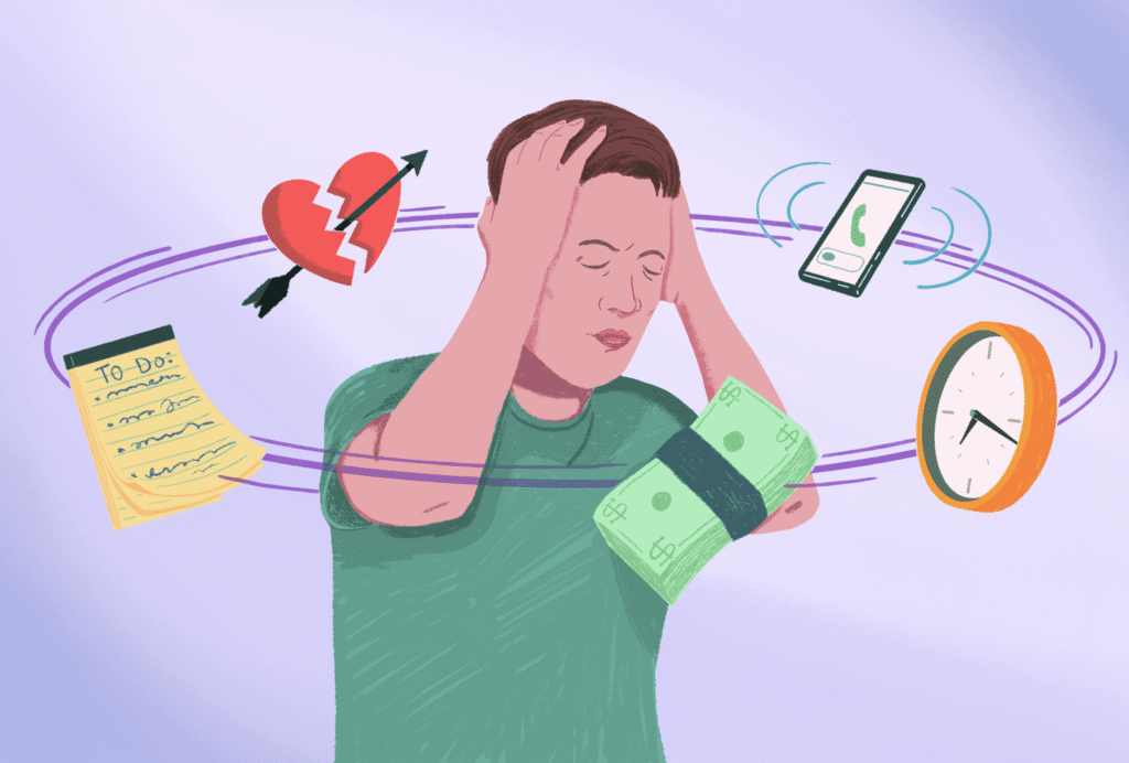 Stress kya hota hai – mental pressure anxiety and tension concept illustration picture.