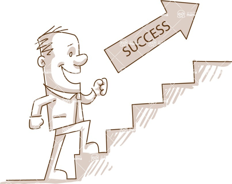 सफलता की सीढ़ी चढ़ता व्यक्ति