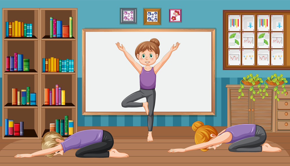 Healthy morning routine for students – early morning study, exercise and productive habits illustration picture.