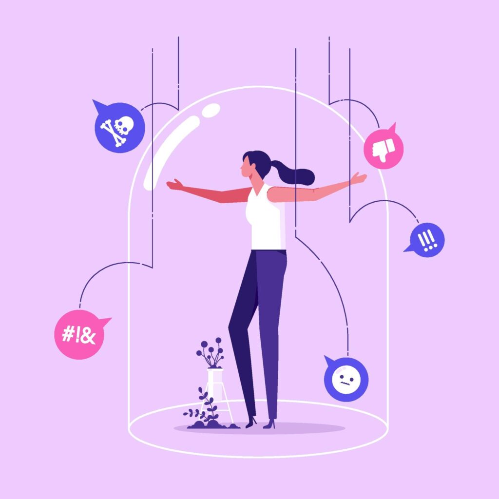 Practical ways to avoid negative people – setting boundaries and staying positive illustration picture.