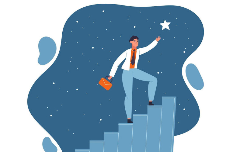 Self confidence – positive mindset strong personality and success illustration pictur