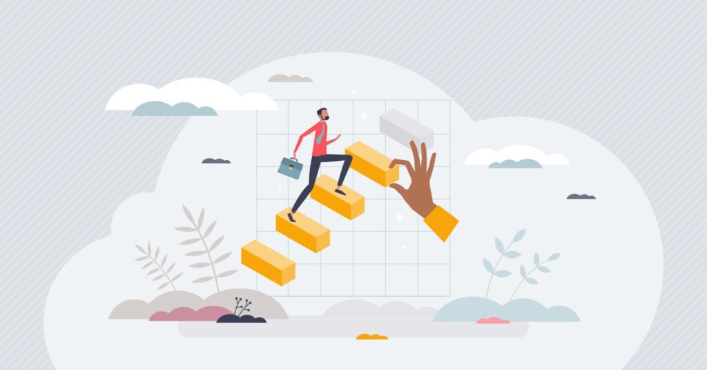 Consistency and patience – steady progress growth and success illustration picture.