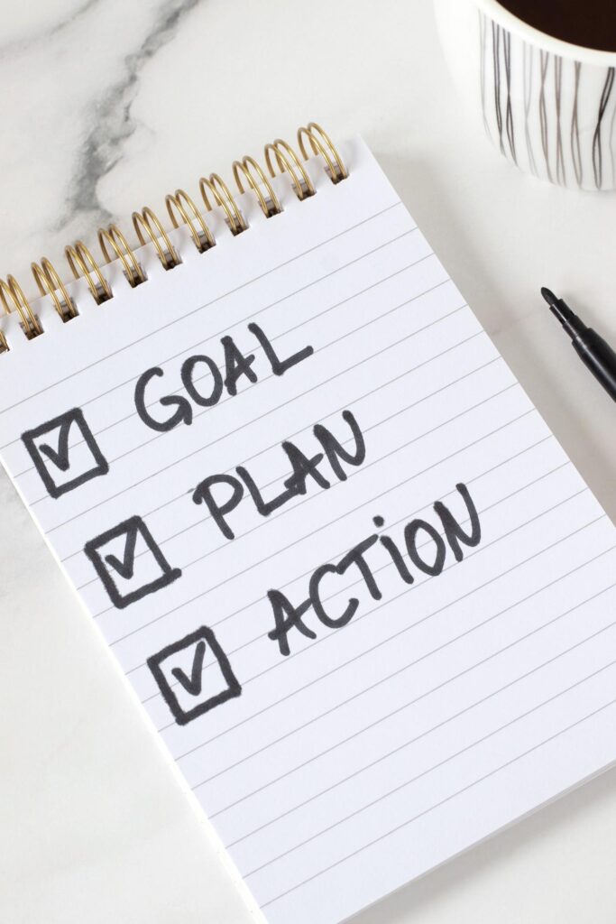 Goal setting – planning targets and achieving success illustration picture.