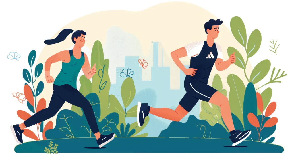 Lazy to active benefits – energy productivity healthy lifestyle illustration picture.