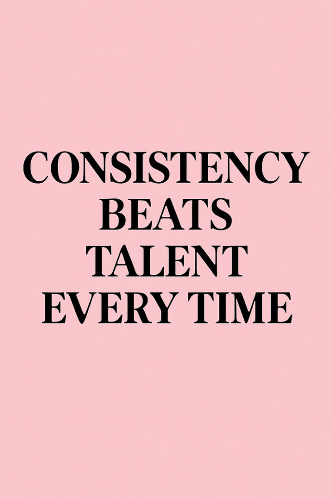 Consistency vs talent – daily practice discipline and success illustration picture.