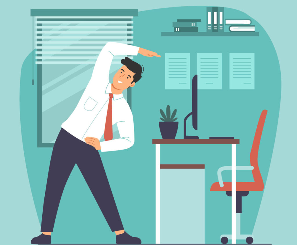 Afternoon routine 12pm to 5pm – balanced work productivity and breaks illustration pictur