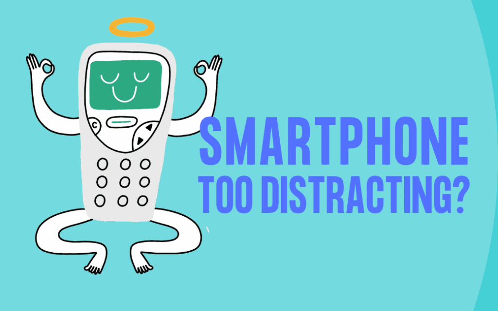 Social media distractions – phone addiction and lack of focus illustration picture.