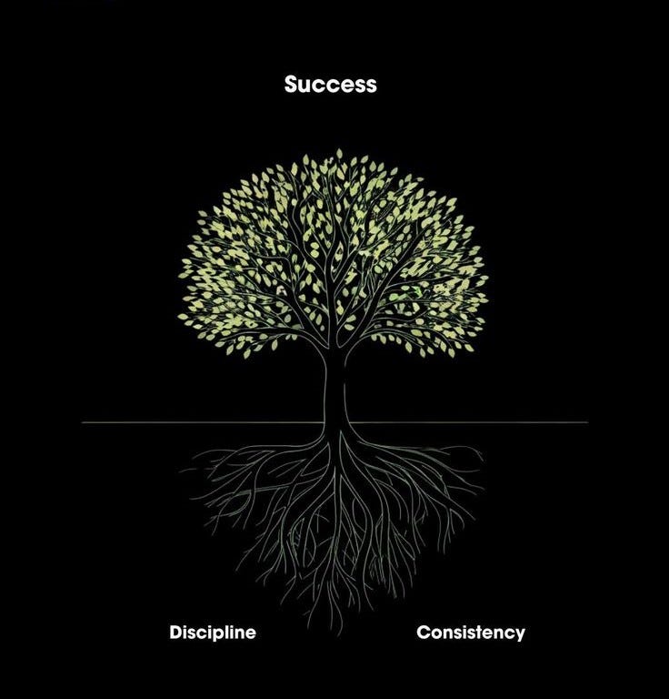 Importance of consistency – daily progress discipline and success illustration picture.